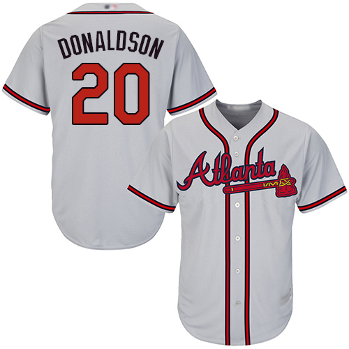 Braves #20 Josh Donaldson Grey Cool Base Stitched Youth MLB Jersey